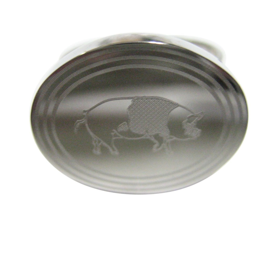 Etched Oval Pig Adjustable Size Fashion Ring